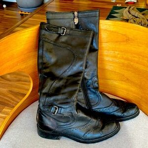 Comma Black Oxford Faux Fur Lined Boot